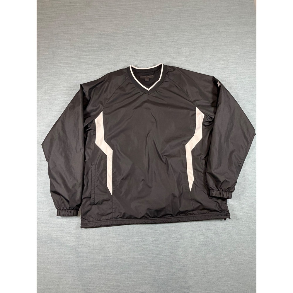 Under Armour Mens V-Neck Windbreaker Pullover Jacket Black Large 1231673